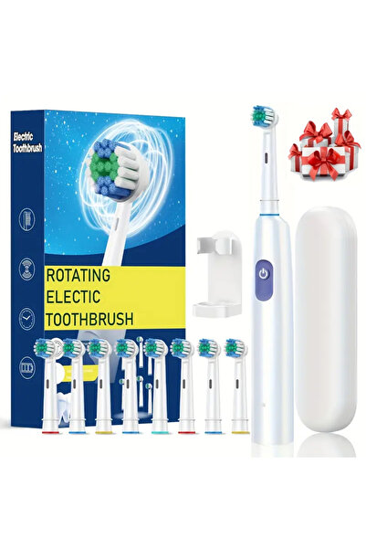 Choice1 White 8 Heads Box Electric Toothbrush Rotary Rechargeable Electric To...