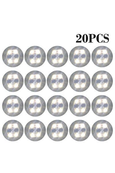 Choice6 6 سم أبيض 20 قطعة 100 قطعة LED أدوات المائدة حصيرة كوب ملصق مضيء ملون...