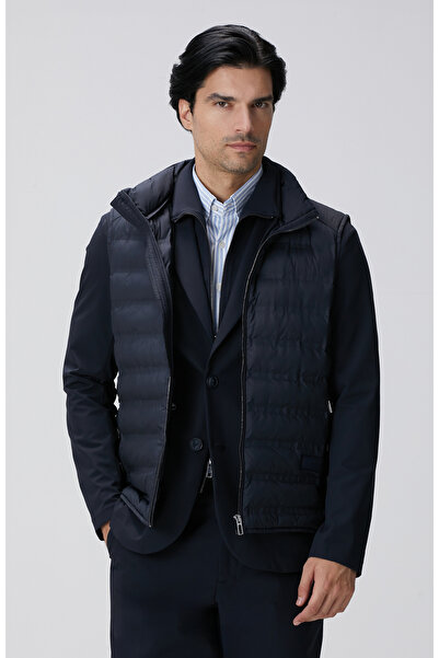Network Lacivert Puffer Casual Yelek