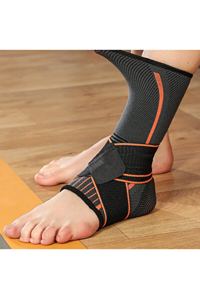 Choice XL orange Ankle Support Brace with Adjustable Wrap Breathable Knit Com...