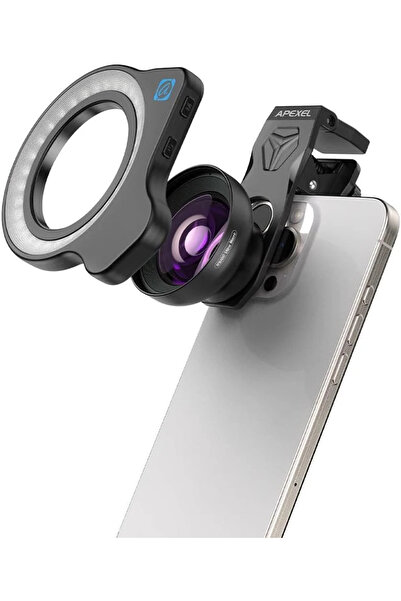 APEXEL HB100UFL 75mm Ultra Macro Lens With Fill Lıght