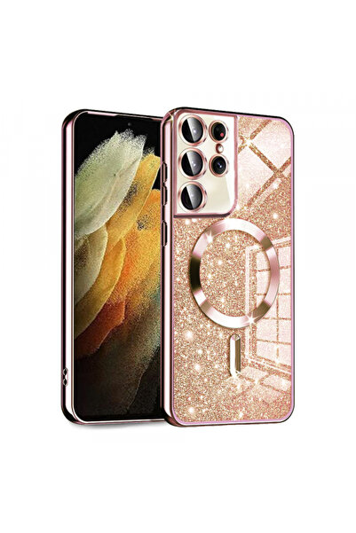 Samsung Husa MagSafe pentru Galaxy S21 Ultra 5G G998, Techsuit, Luxury Glitte...