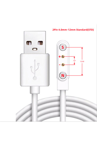 Choice5 كابل شحن مغناطيسي أبيض (4.0-12 مم STD) بـ 2 و4 و5 دبابيس، من USB إلى ...