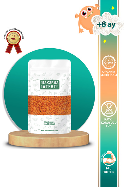 Makarna Lütfen Organik Kırmızı Mercimek ( 7 Ay-250 Gram)