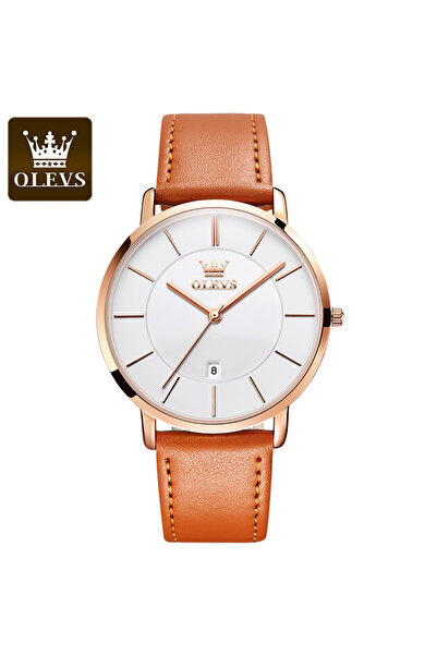 Choice1 ساعة كوارتز OLEVS 5869 فائقة النحافة بسمك 6.5 مم للرجال من HP-Rose Wh...