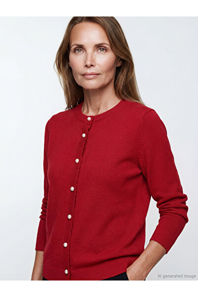 LC Waikiki Two Mt Shop Quality Oval Collar Women's Knitwear Cardigan