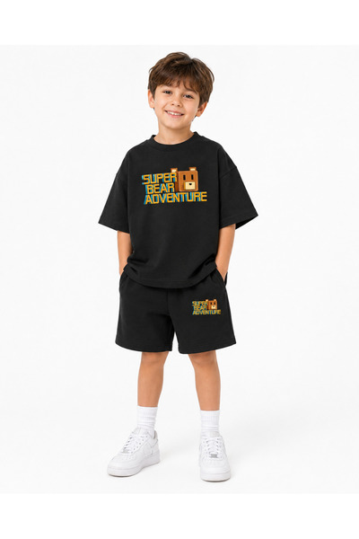 fasardi Super Bear Adventure Set pentru copii, 2 piese, tricou și pantaloni s...