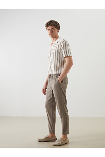 LC Waikiki Lcw Vision Brown Standard Fit Linen Blend Men's Trousers with Neva...