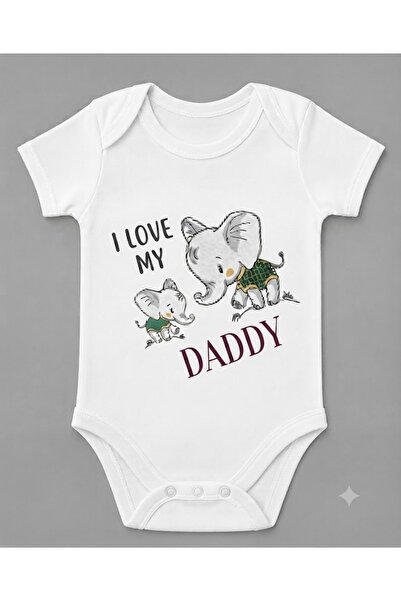 EYDUBABY بدلة أطفال مصنوعة من القطن العضوي بنسبة 100% مع طباعة I Love My Dadd...