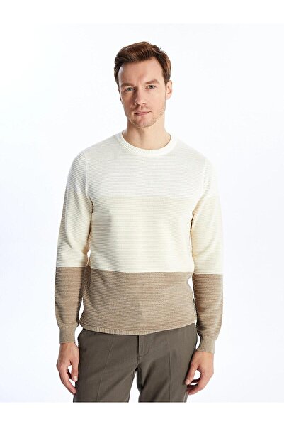 LC Waikiki Herren-Strickpullover mit Rundhalsausschnitt und langen Ärmeln – W...