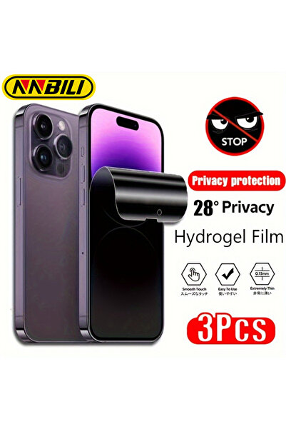 Choice23 واقي شاشة هيدروجيل مضاد للتجسس لآيفون، 3 قطع من NNBILI، فيلم حماية ا...