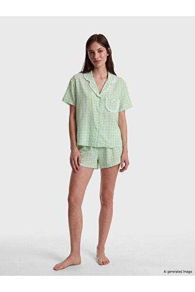 LC Waikiki Peak New Season Plaid Women's Shorts Pajama Set