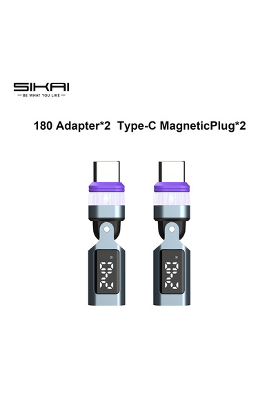 Choice4 180Adapter Plug x2 240W USB C Magnetic Adapter Type C 90 Degree Adapt...
