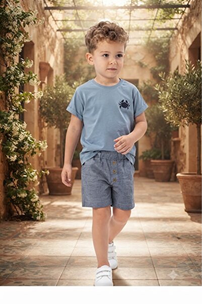 Erca Home Tekstil Ürünleri 100% Cotton T-Shirt / Shorts Summer Two-Piece Set ...