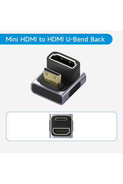 Choice3 محول هاجبيس ميني HDMI إلى HDMI بزاوية 90 درجة من ذكر إلى أنثى، من مين...