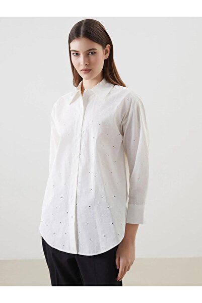 LC Waikiki Floral Oversize Poplin Women's Shirt Tunic (S5)
