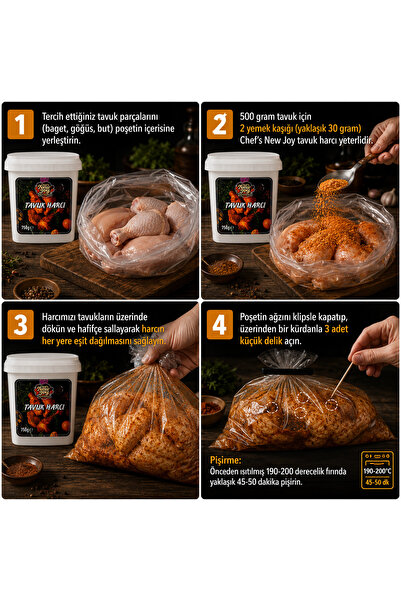 chef's new joy professional Fırında Tavuk Harcı 750 gr - Koruyucusuz, Özel Baharat Karışımı