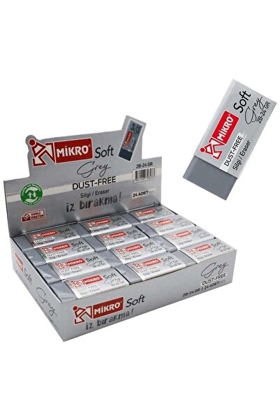 ŞAHİN KIRTASİYE Micro Eraser 2B-24Gr Grey Soft 24-Pack