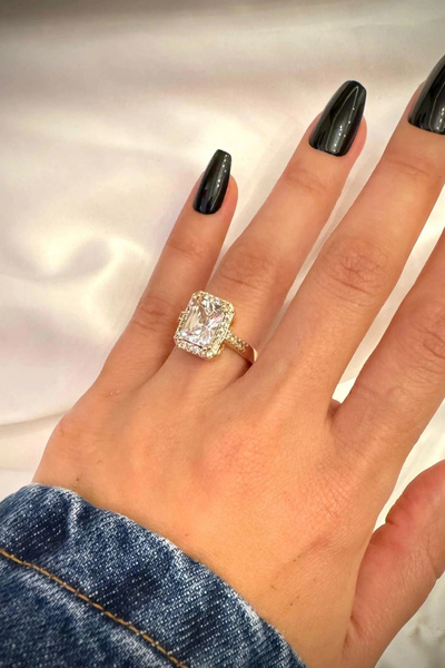 Leo'Stone Premium Imported Series Large Baguette Zircon Stone Single Stone Ad...