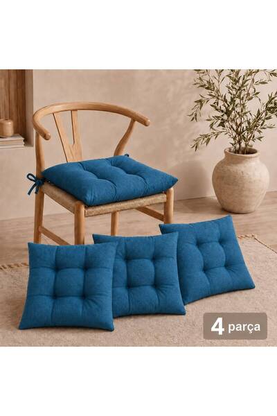 LemonBloom Pofidik Μαξιλάρι Καρέκλας 4 τεμαχίων 40x40 εκ. Σκούρο Τυρκουάζ Ειδ...