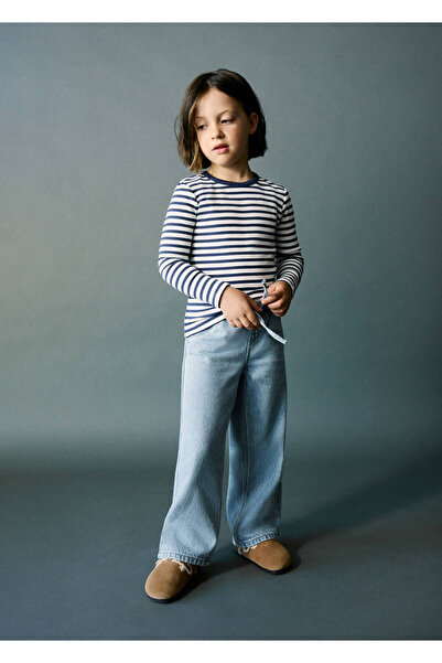 MANGO Baby Beli bağcıklı jean pantolon