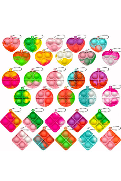 Choice 30pcs mix 30PCS Pop Fidget Toys Mini Pop Keychains Toddler Toys Fidget...