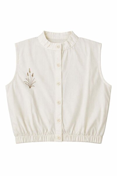 nk kids Nk Girl's High Collar Sleeveless Vest 8-14 Years Old Ecru