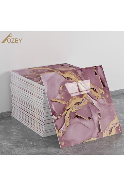 choice2 Burgundy AOZEY Self Adhesive Wall Sticker, 20pcs/set Faux Marble Patt...