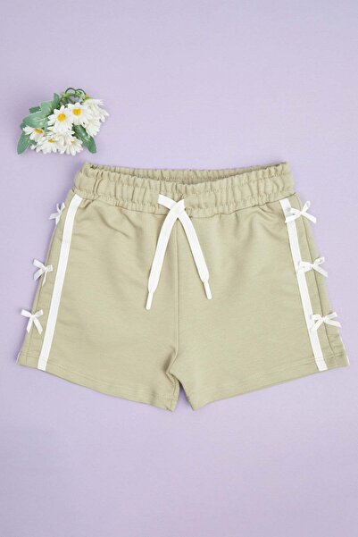 Fulla Moda Pantaloni scurți pentru fete cu fundă și talie elastică