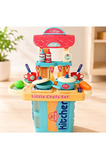 Salamandra Kids Set Bucatarie Valiza 3 in 1 de Jucarie cu accesorii, Verde