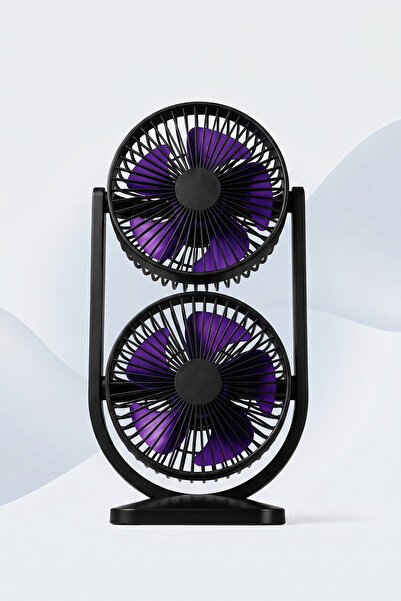 Arvonx SPRAY DOUBLE FAN Şarjlı Buharlı Serinletici Fan Rgb Işıklı Çift Pervan...