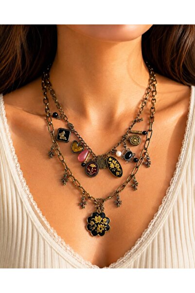Ares 01 Store 💗 Vintage Charm Figured Gold Color Multiple Chain Women's Neck...