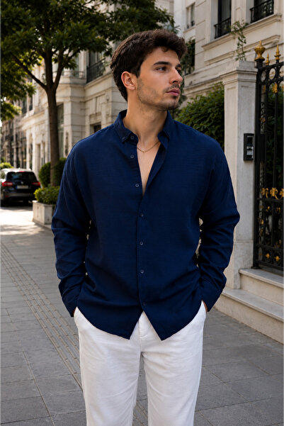 Quafash Men's Oversize Linen Look Shirt