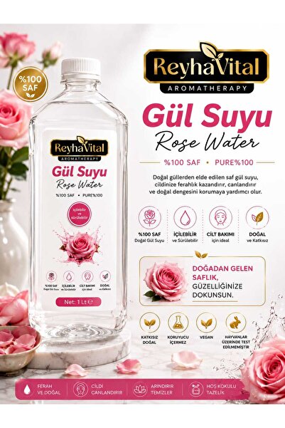 ReyhaVital Gül Suyu 1 LT Yağı Alınmamış İçilebilir Sürülebilir