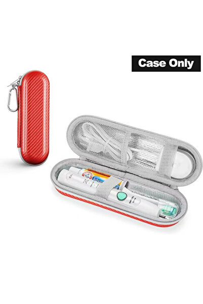 Choice6 Red Shockproof & Waterproof Electric Toothbrush Travel Case - Large C...