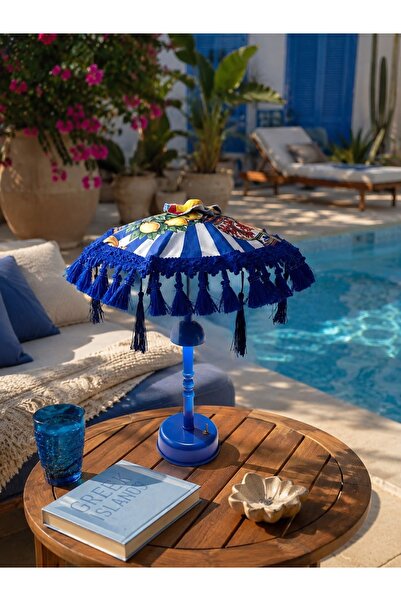 Missidea Limona Blue Bohem Ledli Bali Şemsiyesi