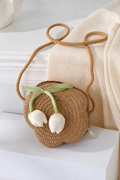 Minigimin Cicileri My Little One's Cicileri Tulip Detailed Straw Mini Bag for...