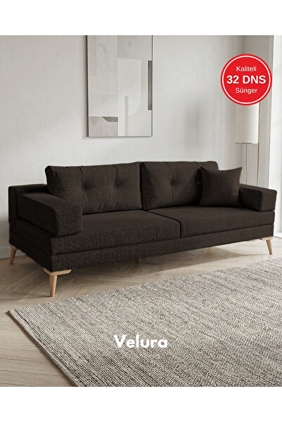 Velura Home & Living Zeri Modüler Koltuk & 3'lü Kanepe - Koyu Kahve - 169