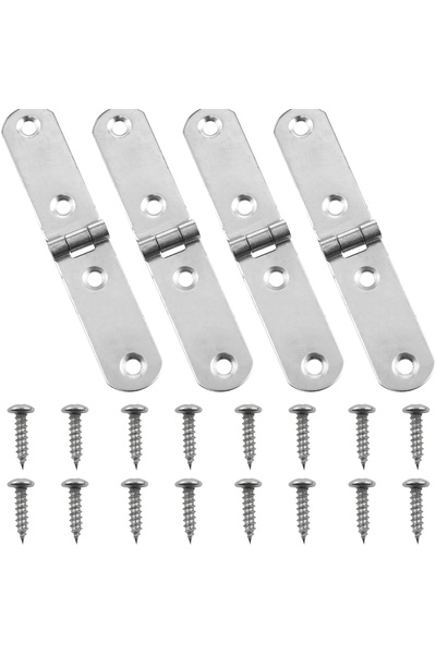 Choice Silver 10Set of Stainless Steel Folding Hinges，Home Cabinet Door180°Fl...