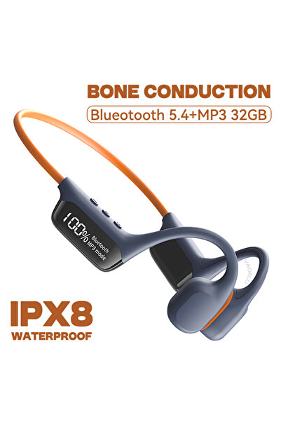 Choice1 OrangeBlue 32GB Upgrades Bluetooth 5.4 Bone Conduction Wireless Headp...
