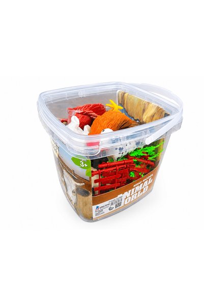 Generic Brand Farm World Figurine Set for Kids with Storage Bucket and Farm Fence - Safe and Educational Mini Animal Figures for Imaginative and Cognitive Play (+3 Years)
