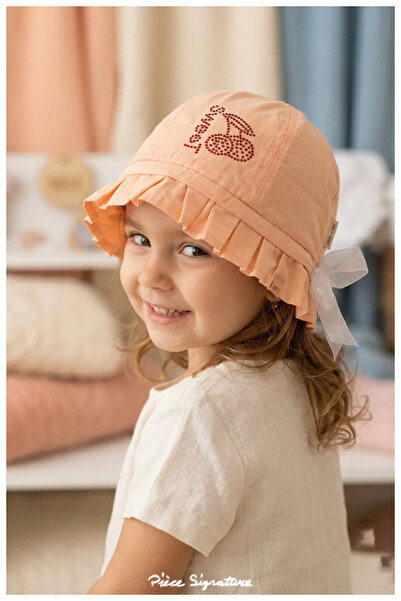 PIECE SIGNATURE 100% Cotton, Stoned Bucket Hat for Girls (Ages 4-8) (Size 52 cm)
