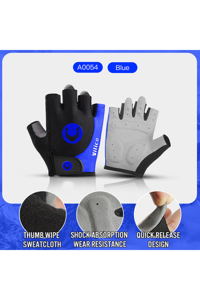 Choice M A0054-blue Cycling Anti-slip Half Finger Gloves MTB Bike Bicycle Glo...