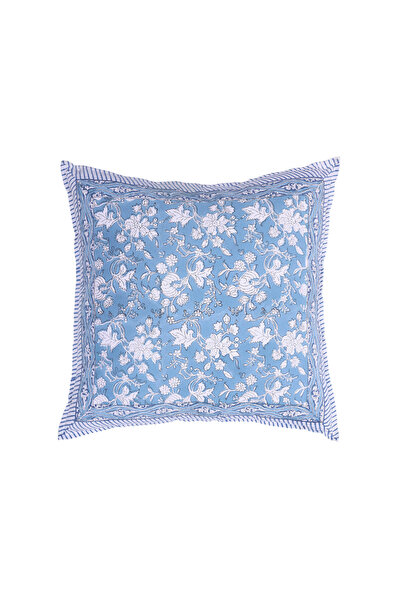 Yargıcı Çiçek Desenli Pamuk Kumaş Kare Yastık(45x45 Cm)
