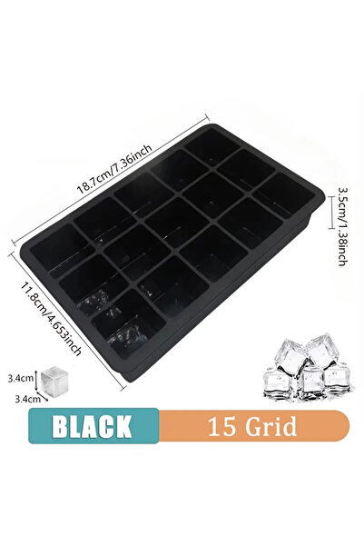 Choice1 WG New 15 Grid Silicone Ice Cube Molds Big Tray Mold Ice Cube Maker R...