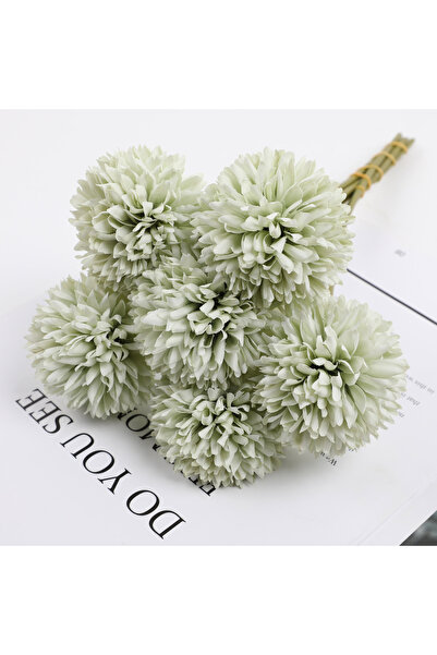 Choice Green 6pcs 6 artificial dandelion and chrysanthemum ball bouquets - pe...
