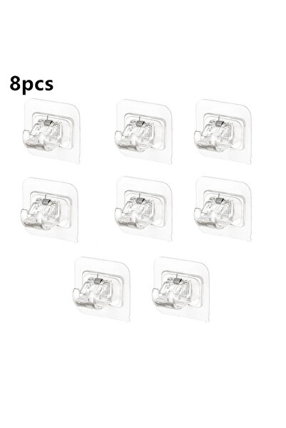 Choice 8PCS Set of 2/4/8 Self Adhesive Hooks Punch-free Curtain Rod Clip Hook...