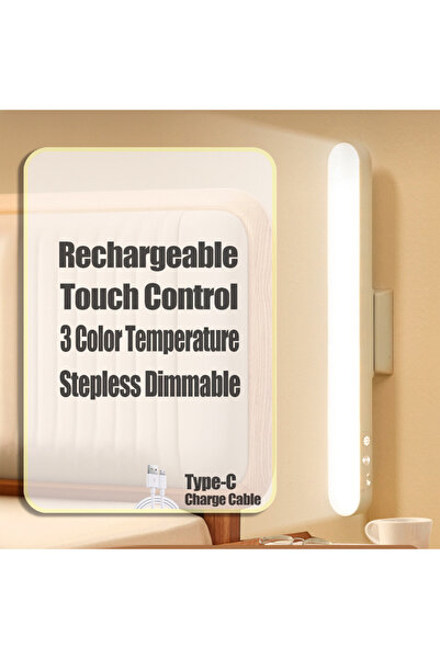 Choice 3 Colors in 1 No Remote LED Table Lamp Magnetic Hanging USB Rechargeab...