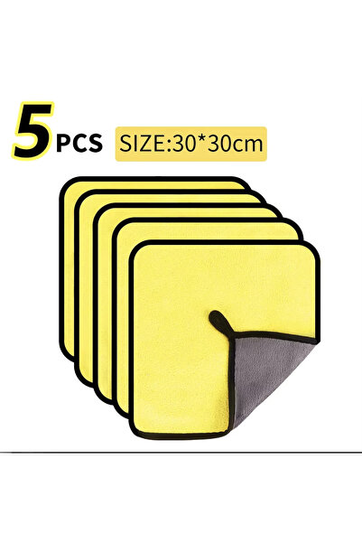 Choice5 5pcs 30X30cm Double Layer Wash Cloth Microfiber Car Cleaning Towels 3...