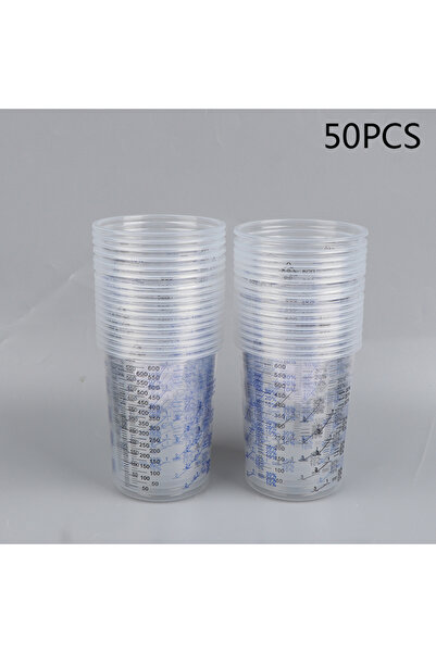 Choice1 50Pcs 10/50Pcs 600ml Disposable Clear Plastic Paint Mixing Cups Mixin...